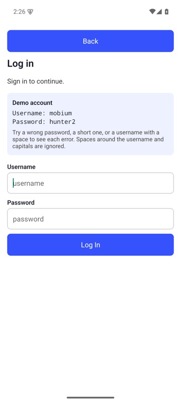 After: mobium keyboard --hide on an Android 15 emulator