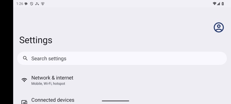 mobium orientation landscape on an Android 15 emulator