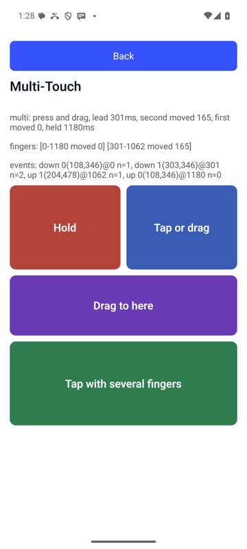 mobium press-drag 'label=Hold zone' 'label=Act zone' 'label=Drag end' on an Android 15 emulator